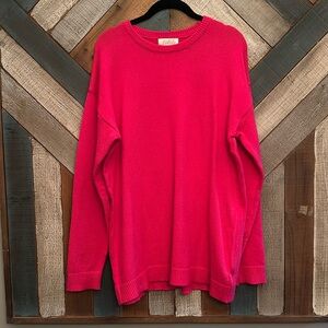 NWOT hot pink medium tunic length sweater by Listicle